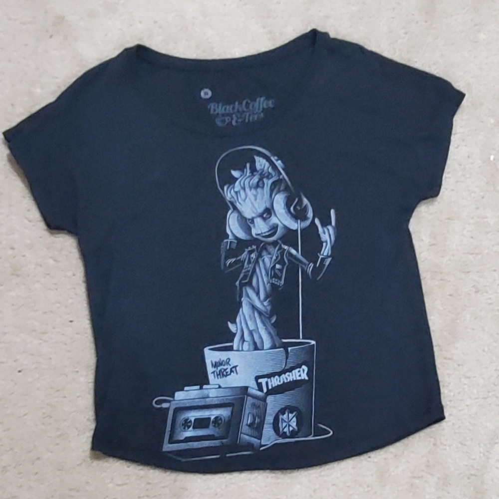 Black Coffee and tees Groot t-shirt